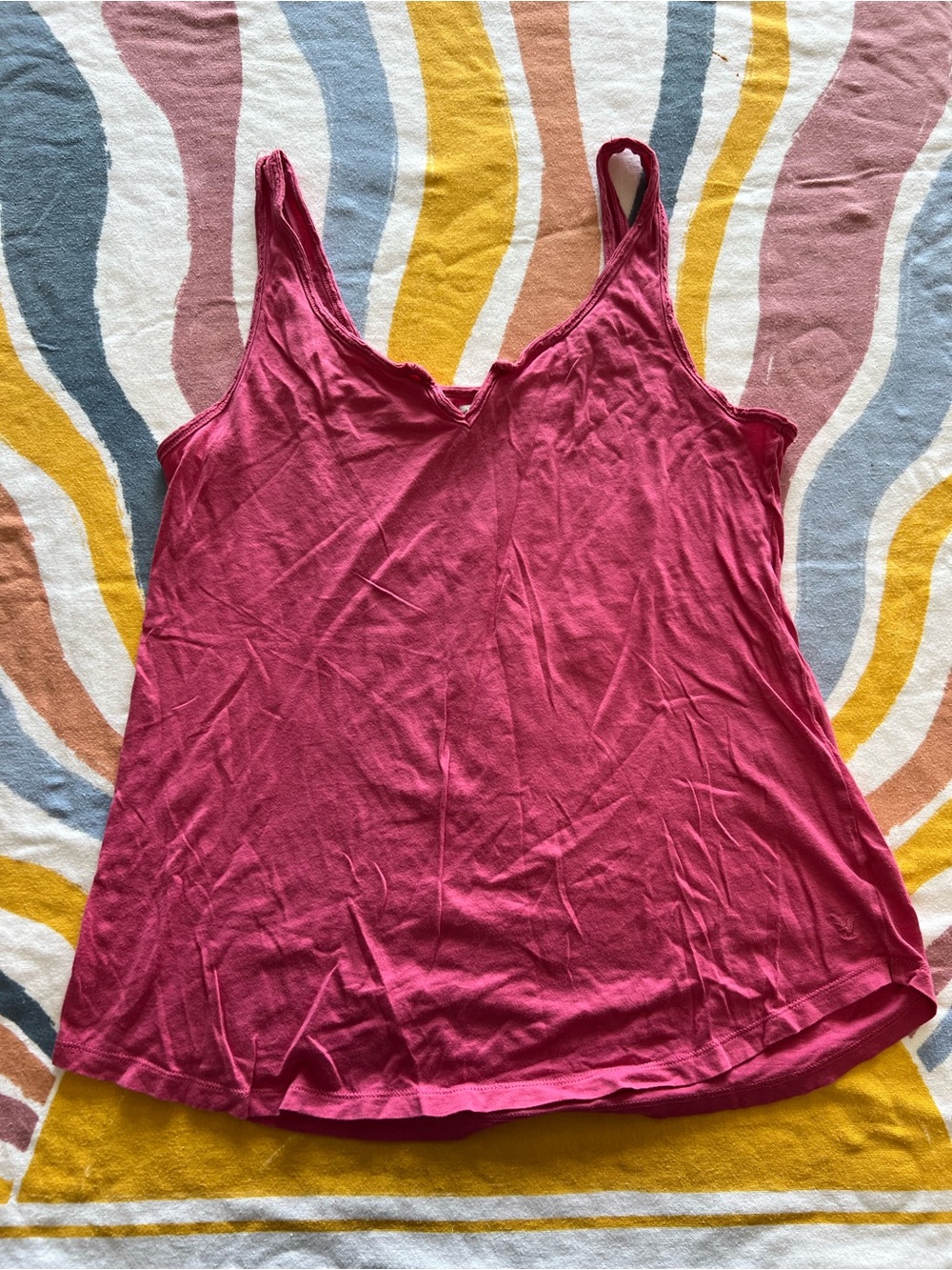 American Eagle Outfitters Rose Pink V-Neck Muscle Tank